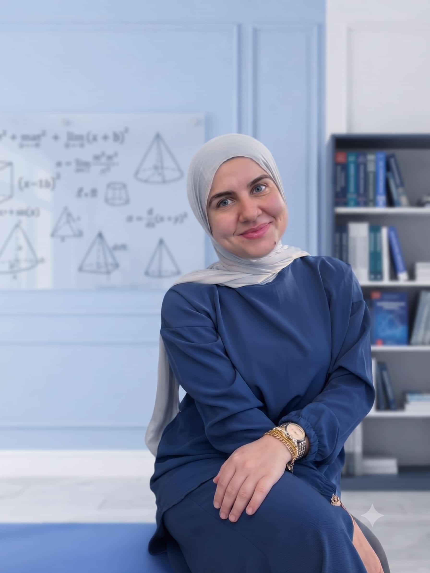 Dima Ismail, online math tutor, at the whiteboard